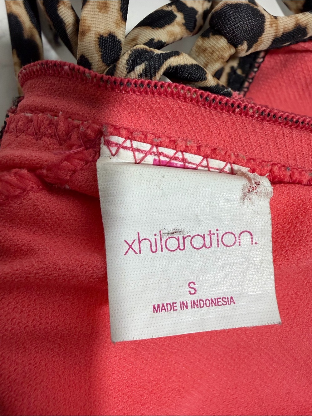 Vintage Y2K Xhilaration Leopard Print Bikini with Pink Ruffle Beaded‎ Trim -- S - Picture 13 of 15